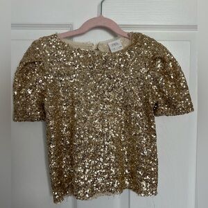Zara Kids Shimmering Gold Sequin Tee